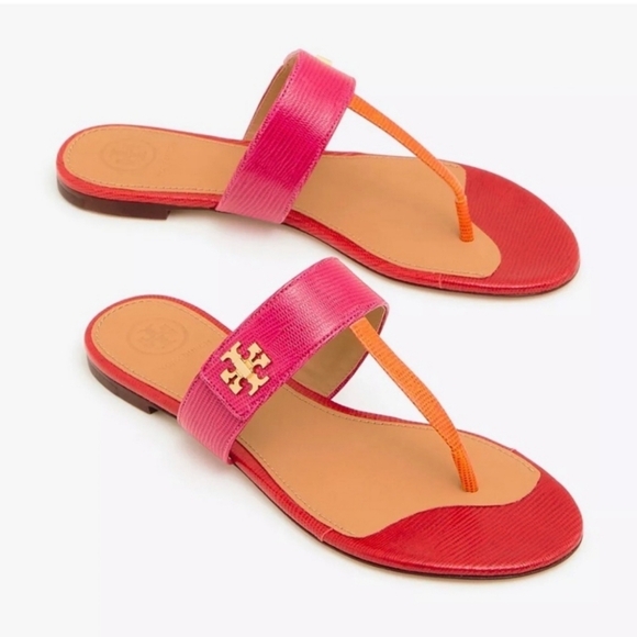 Tory Burch Kira Thong Sandal Dark Azalea Multi Size 8.5